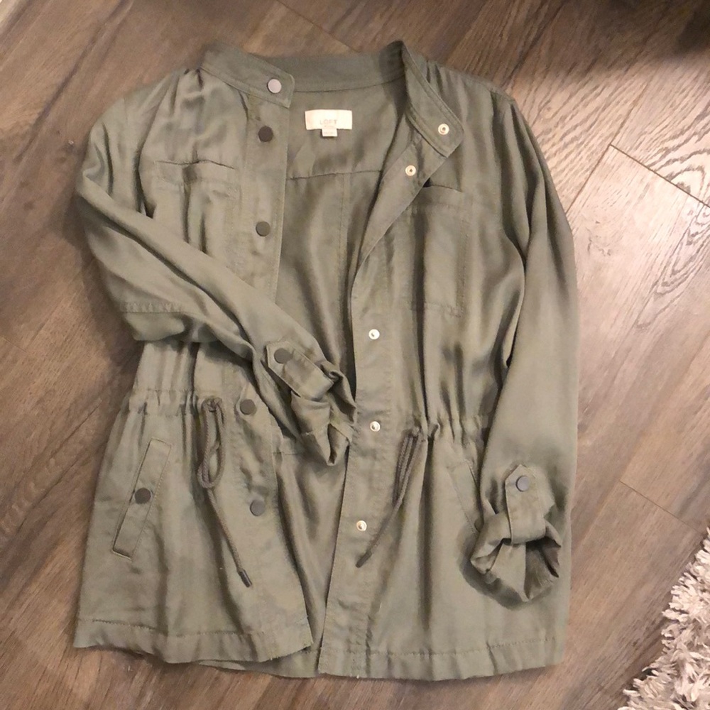 Army green light spring jacket from LOFT